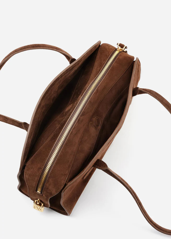 Wildleder Baguette Tasche mit Reißverschluss