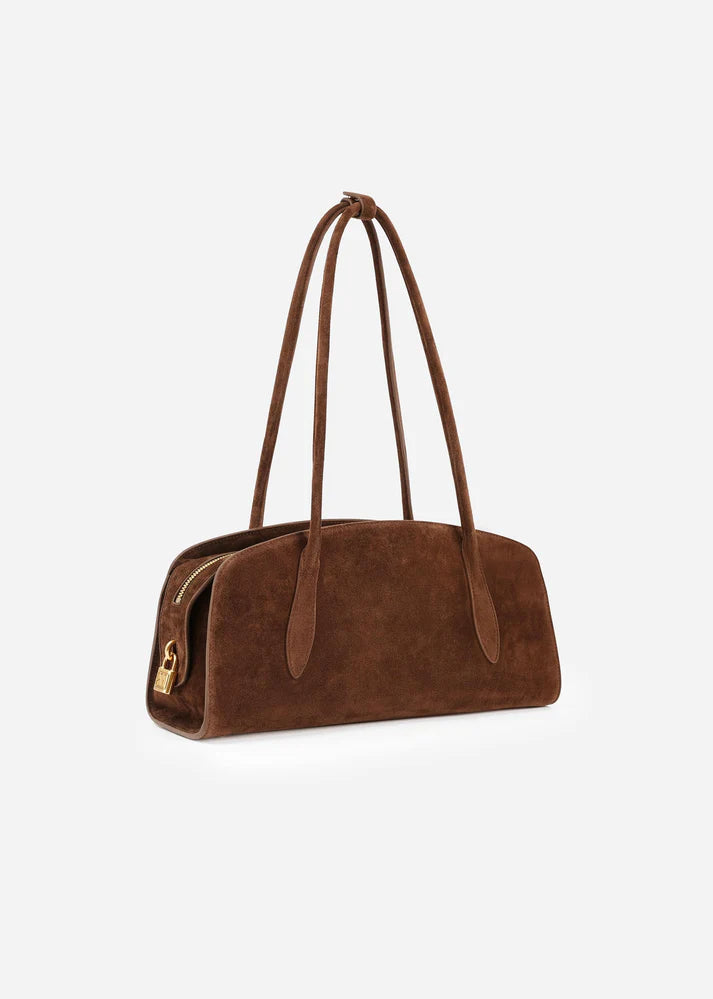 Wildleder Baguette Tasche mit Reißverschluss