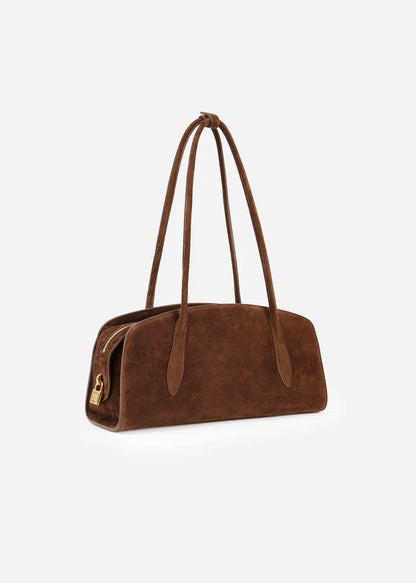 Wildleder Baguette Tasche mit Reißverschluss