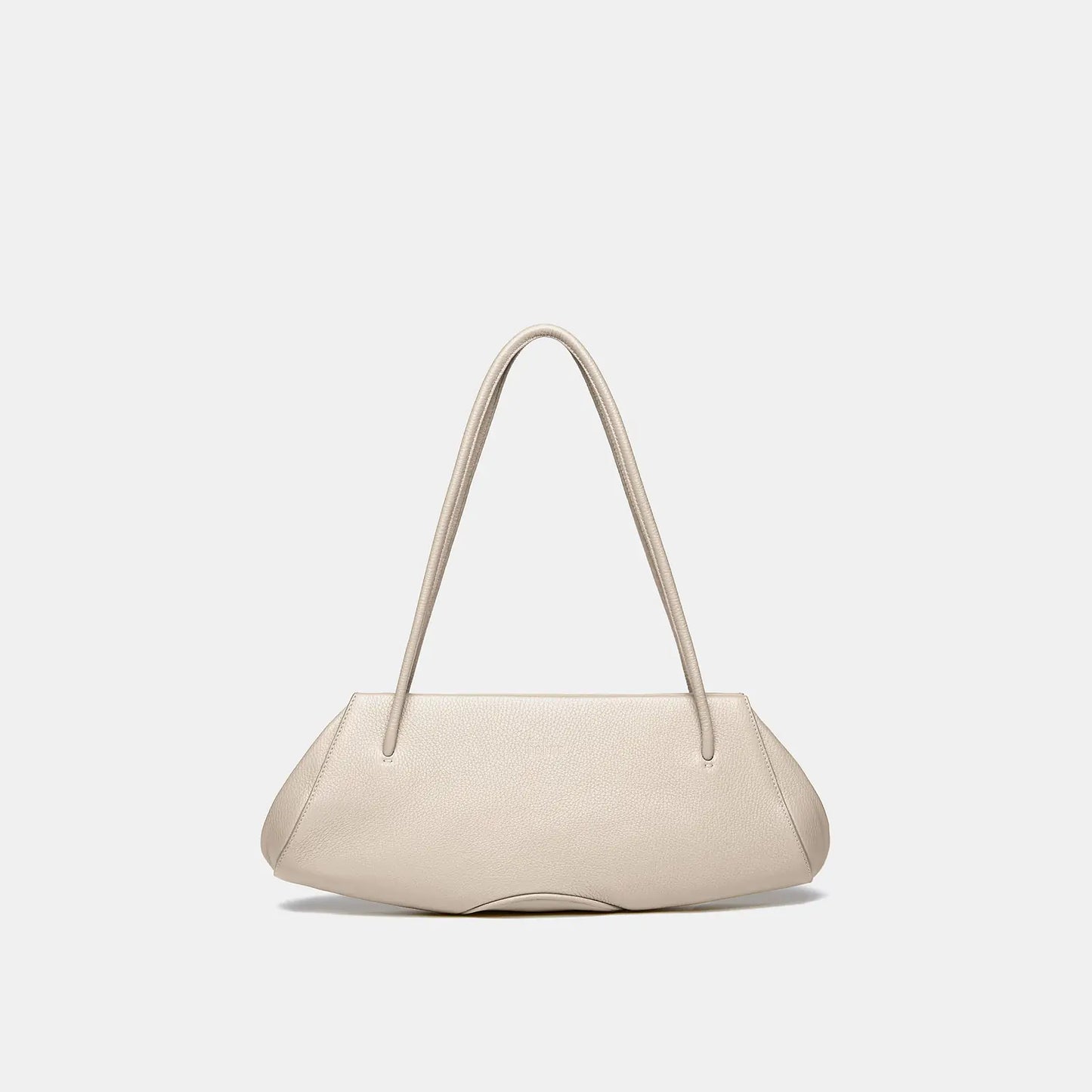 Einfache Baguette Schultertasche aus Narbenleder