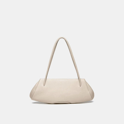 Einfache Baguette Schultertasche aus Narbenleder