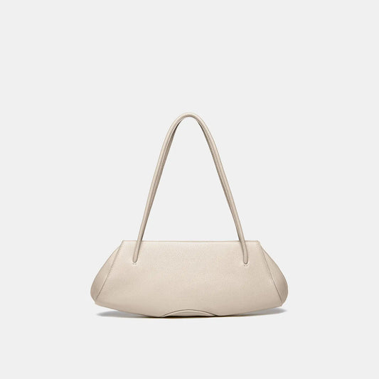 Einfache Baguette Schultertasche aus Narbenleder