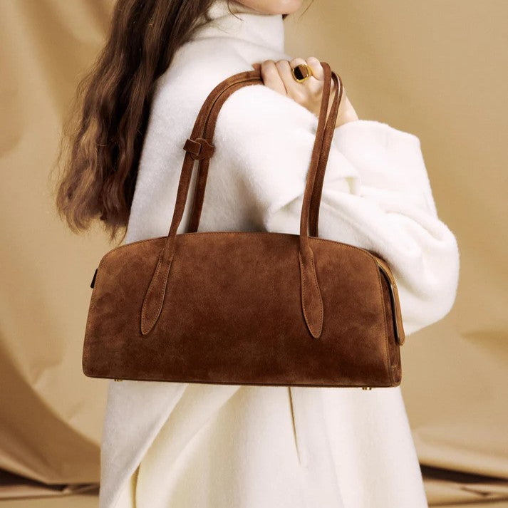 Wildleder Baguette Tasche mit Reißverschluss