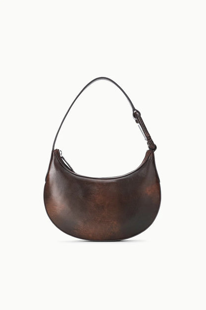 Vintage Halbmond Schultertasche mit geflochtenem Gurt