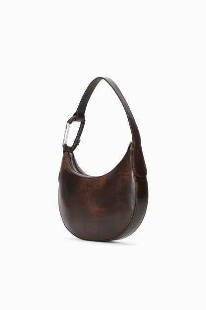 Vintage Halbmond Schultertasche mit geflochtenem Gurt