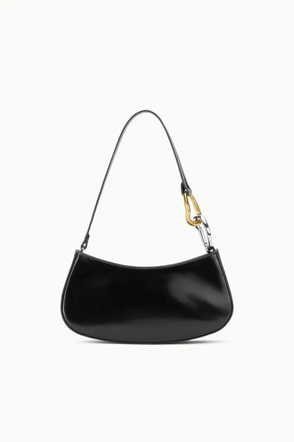 Kleine glatte Halbmond Tasche mit Metallringen