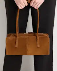Lange Wildleder Baguette Schultertasche