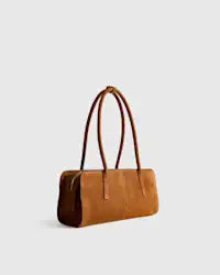 Lange Wildleder Baguette Schultertasche