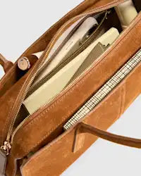 Lange Wildleder Baguette Schultertasche