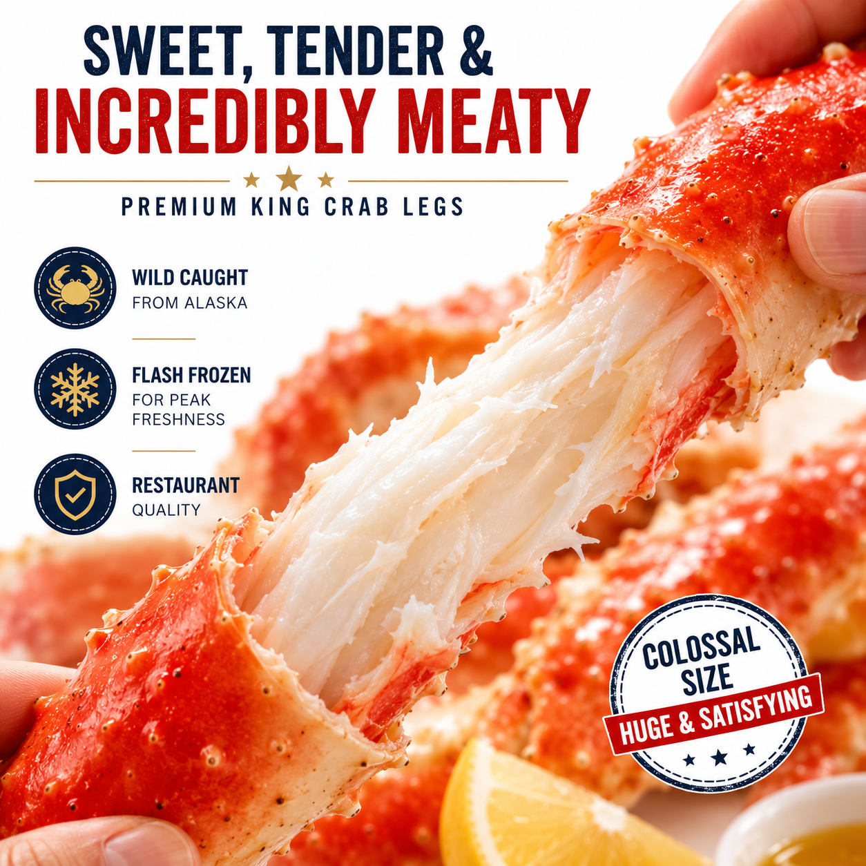 King crab prepared for a special meal