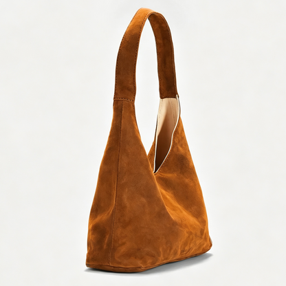 Mini Wildleder Hobo Schultertasche mit Magnetverschluss