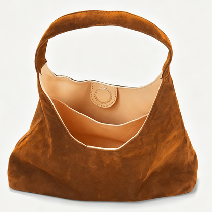 Mini Wildleder Hobo Schultertasche mit Magnetverschluss