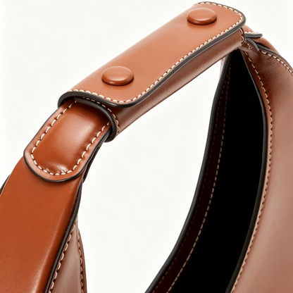 Mondtasche aus glattem Leder mit Magnetverschluss